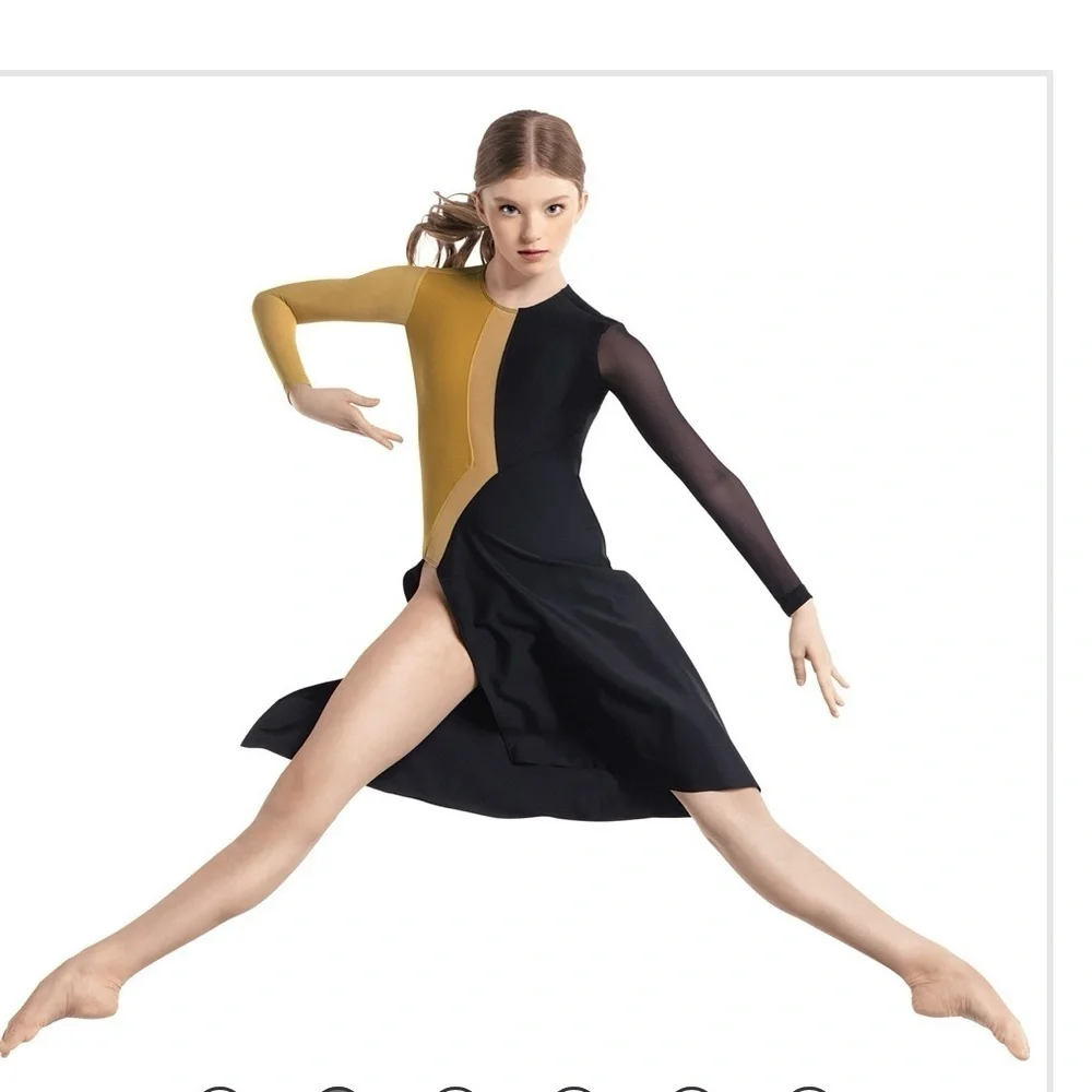 Revolution Tenth House Elite Performance dance dress -black and gold - size MC